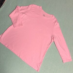 Kim Rogers Perfectly Soft L light pink 100% Cotton 3/4 sleeve t-shirt Tee EUC